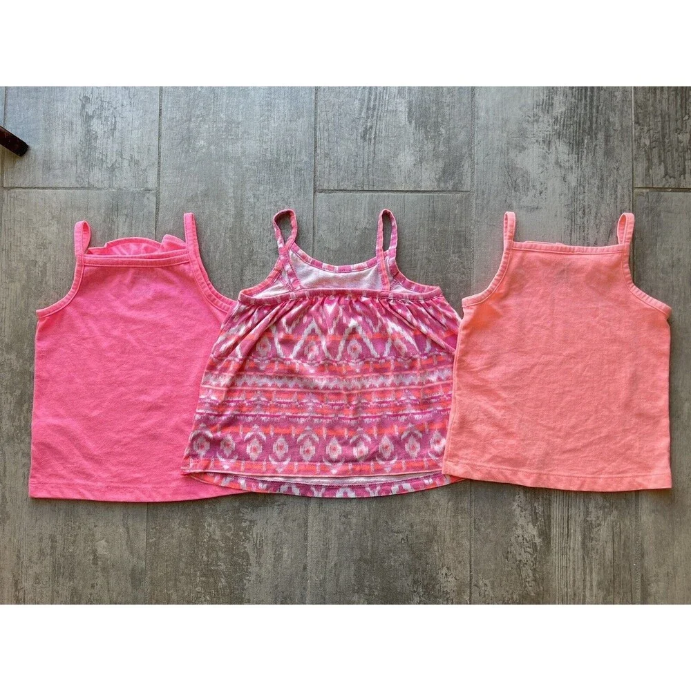Set of 3 Lot Toddler Baby Girl Sleeveless Tank Top Cotton Casual Ruffle 24m 2T